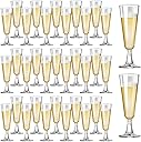 SUREHOME Plastic Champagne Flutes 40 Pack Disposable Champagne Glasses 5oz Clear Plastic Mimosa Glasses Wedding Cocktail Cups Bulk for New Years Eve Party Supplies 2025 Engagement Birthday Decorations