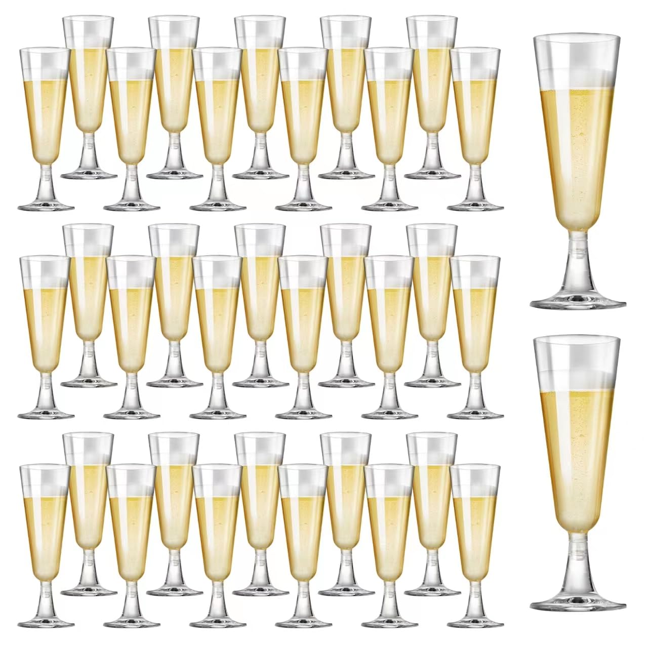 SUREHOME Plastic Champagne Flutes 40 Pack Disposable Champagne Glasses 5oz Clear Plastic Mimosa Glasses Wedding Cocktail Cups Bulk