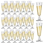SUREHOME Plastic Champagne Flutes 40 Pack Disposable Champagne Glasses 5oz Clear Plastic Mimosa Glasses Wedding Cocktail Cups Bulk for New Years Eve Party Supplies 2025 Engagement Birthday Decorations