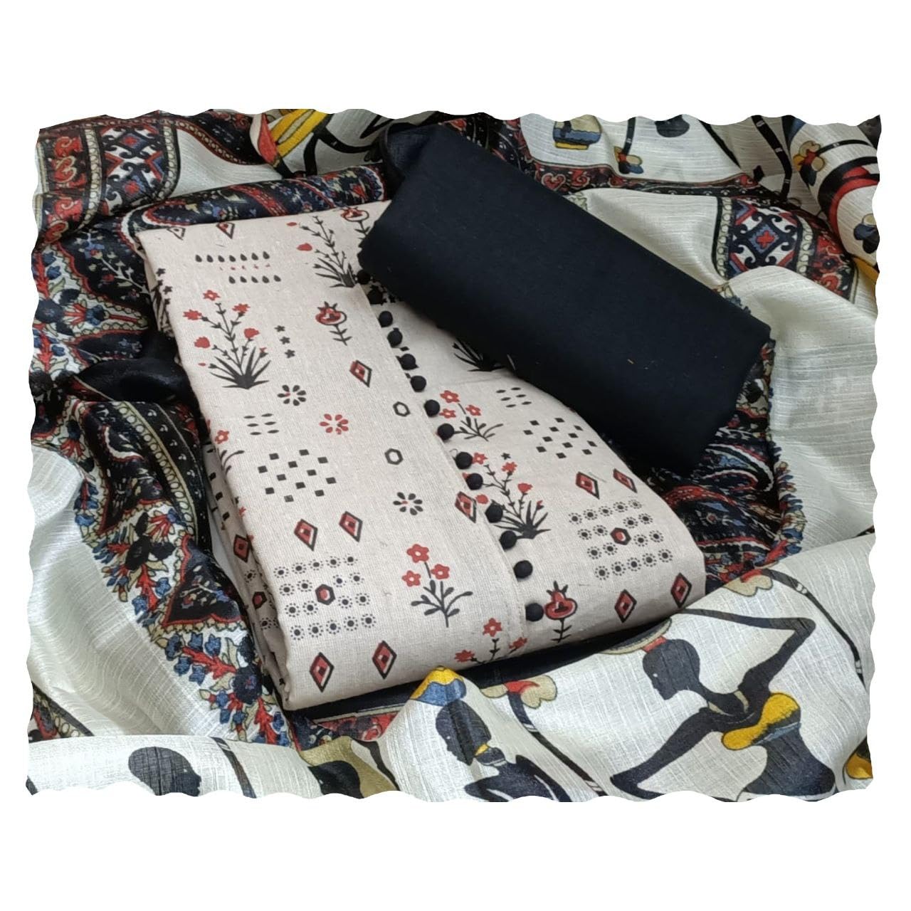 Women Designer Printed Pure Cotton Unstitched Salwar Suit Material Dress Material with Printed Dupatta (Free Size)-image-37