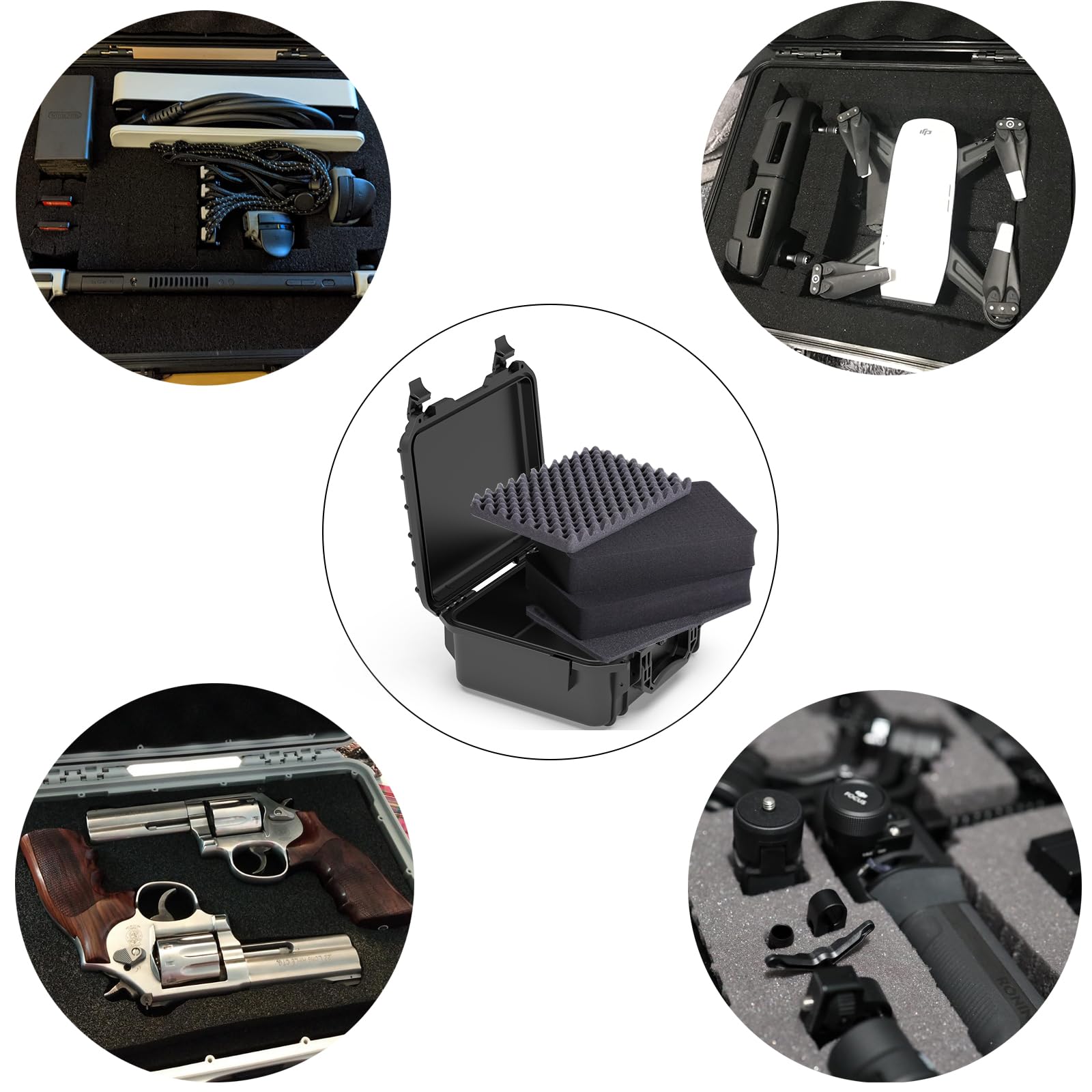 Ant Mag Custodia rigida impermeabile, dimensioni interne 12,1 x 10 x 5,42 cm, con schiuma personalizzabile portatile per fotocamera, drone, attrezzature, strumenti, custodia protettiva da viaggio per