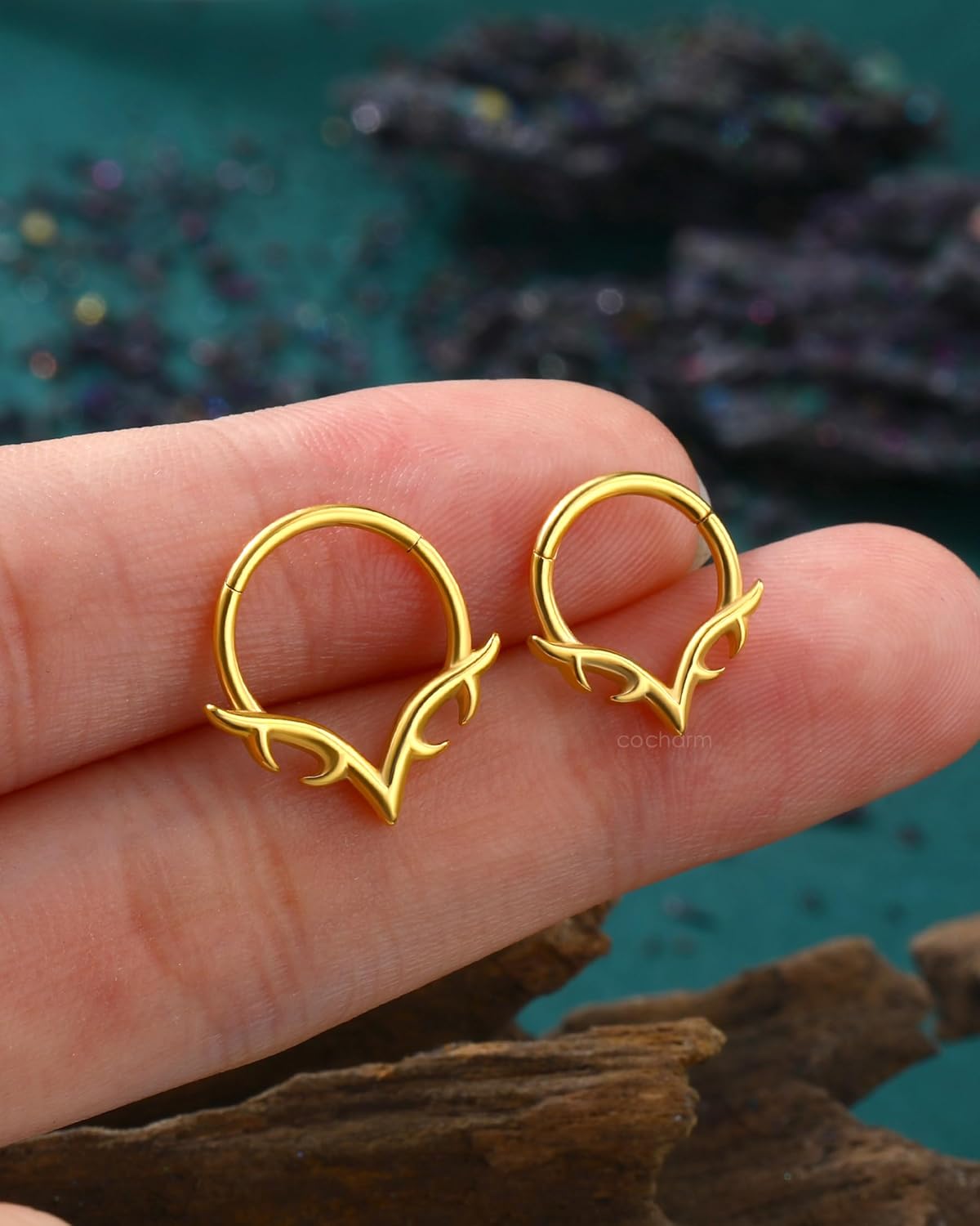 COCHARM Skyrend Claw Septum Rings 16G Septum Clicker Surgical Steel Helix Daith Earrings for Women Men 8/10MM Daith Piercing Jewelry - Image 6