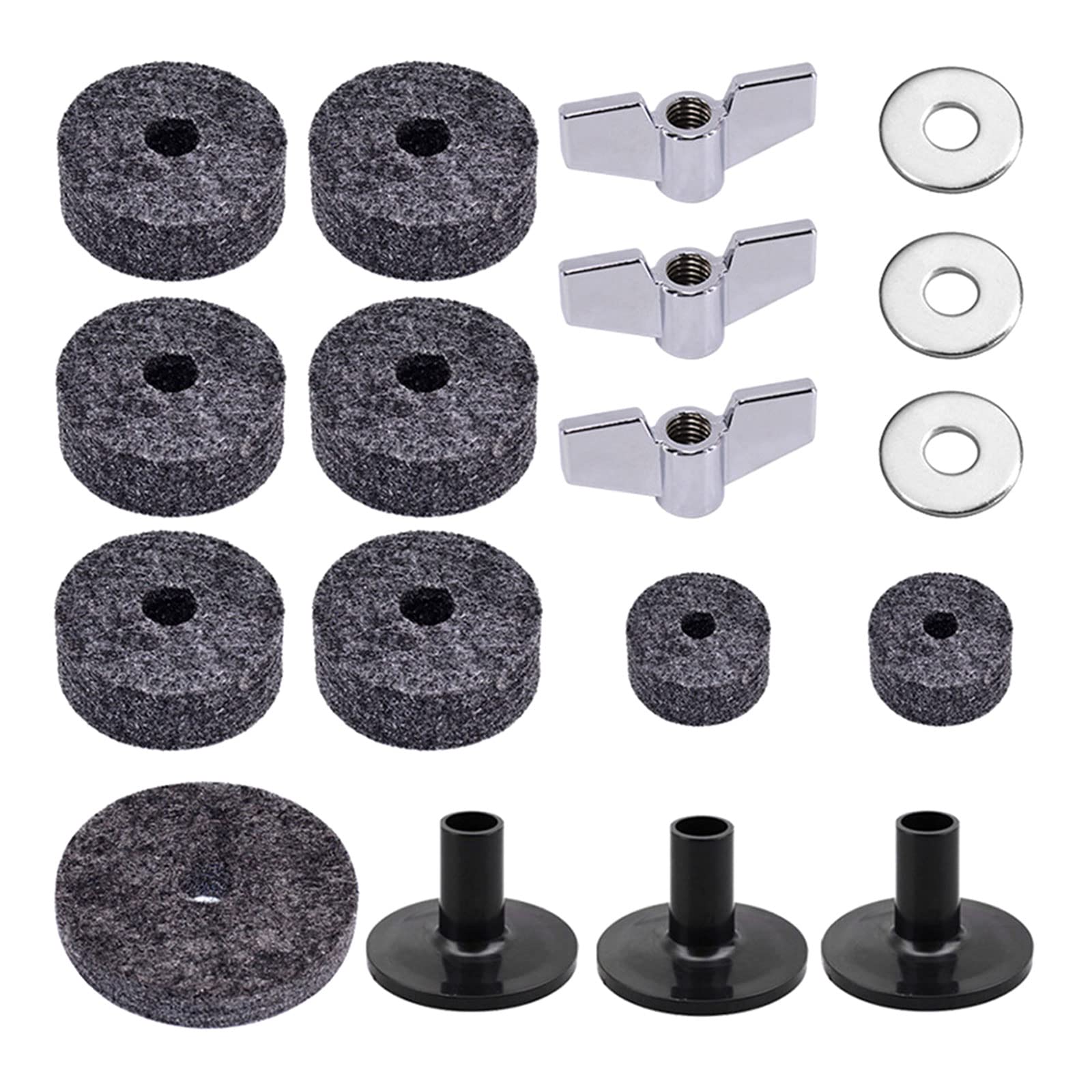 Ashluyak Grey 18Pcs/Set Quick Release Cymbal Stand Wing Nut Drum Cymbal Accessory Percussion Instruments Musical Accessories
