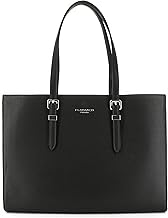 Flora&co - Sac A Main Femme Similicuir Grainé - Cabas Fourre-tout Rigide Documents A4 - Sac Cours Lycée Business Ville Porté Epaule - Classique Elégant