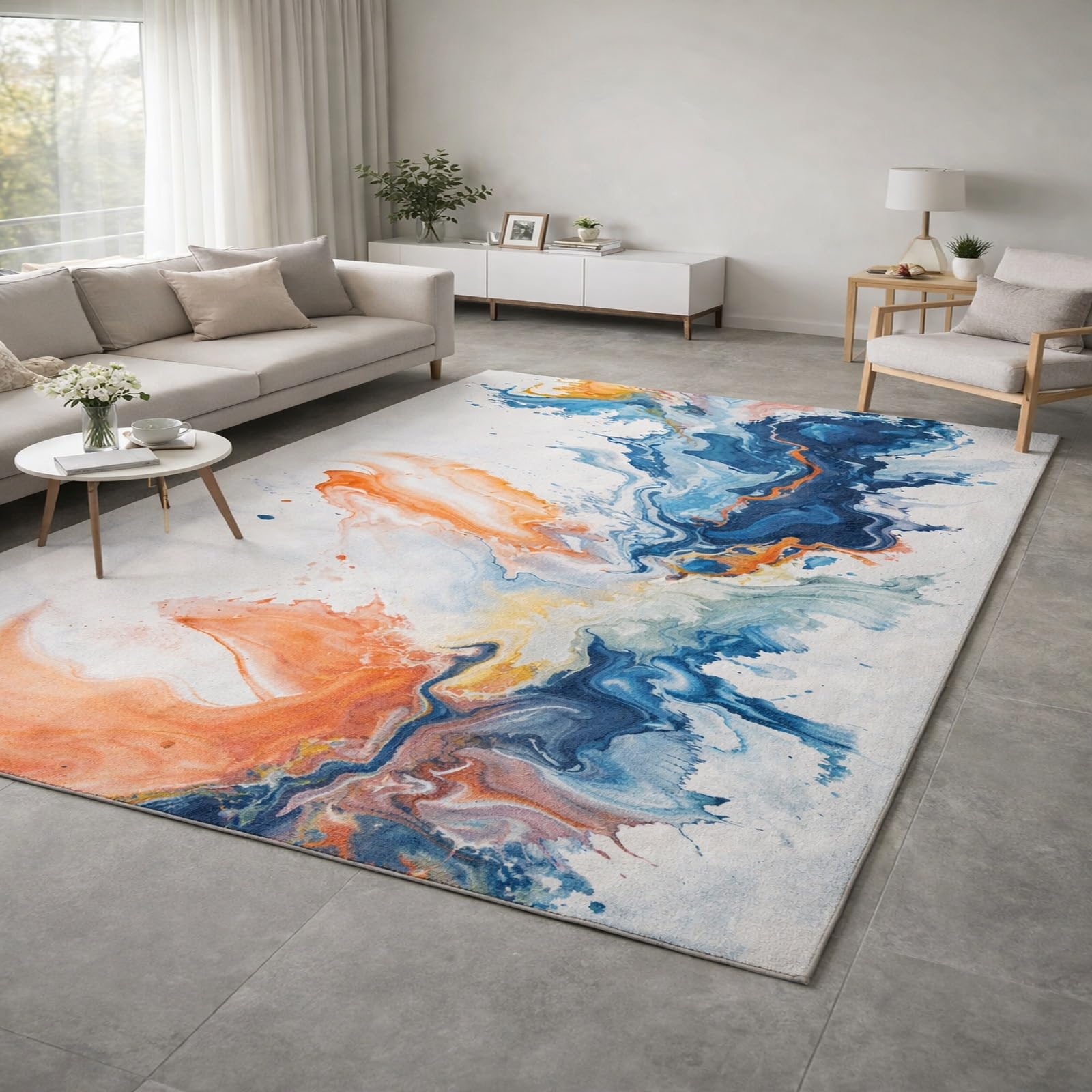 Tapis salon abstrait multicolore haut de gamme 200 x 280 cm