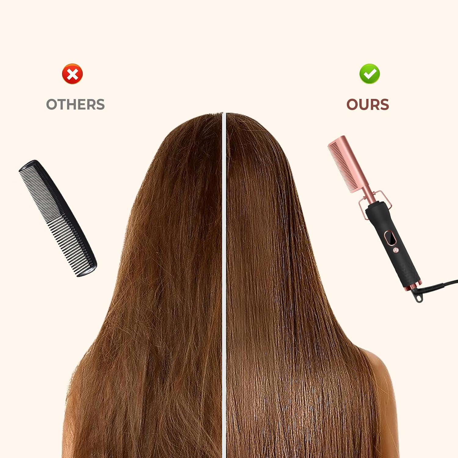 UKLISS Hot Comb,Pressing Combs for Black Hair with 12 Temp Adjustable