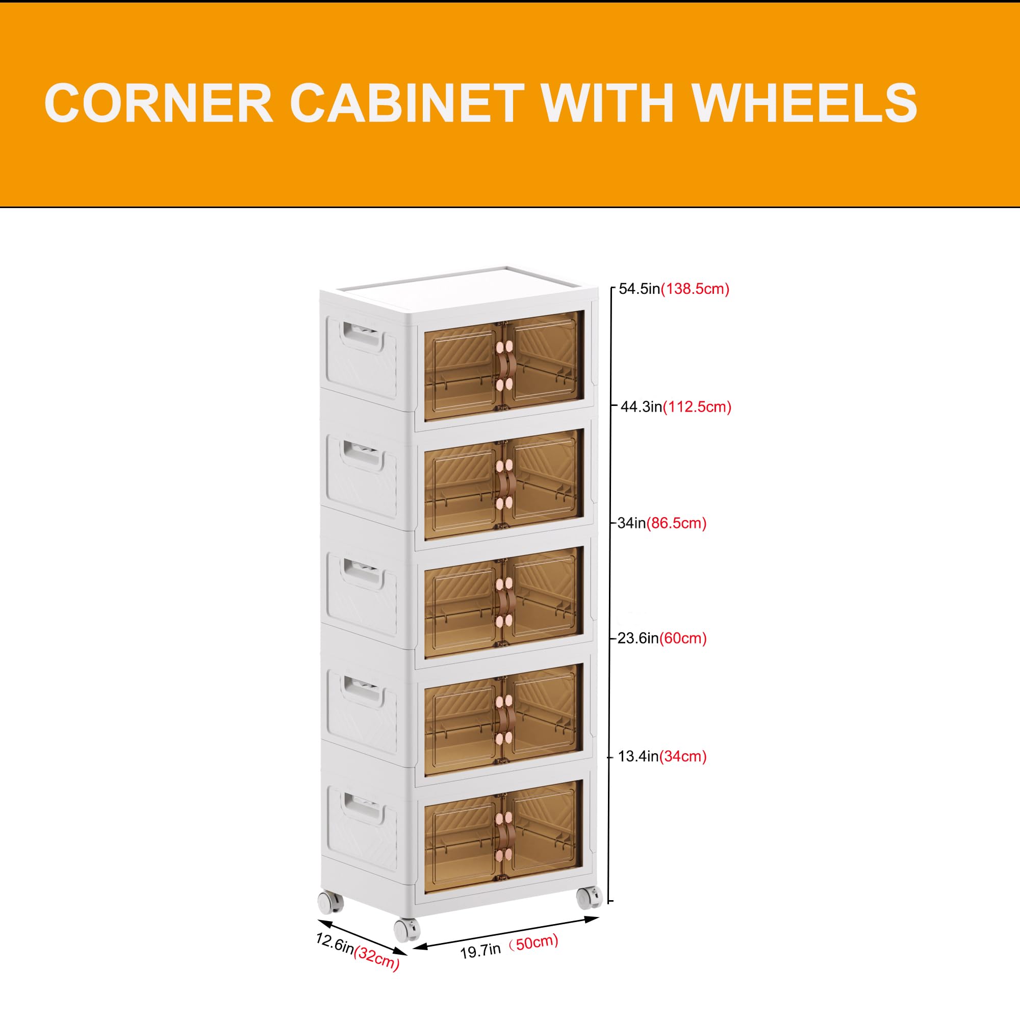 MECOLOR Contenedores grandes de almacenamiento con ruedas, caja de almacenamiento plegable, artículos esenciales para recámara (5 unidades)