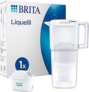 BRITA Liquelli Water Filter Jug, White, 2.2L Capacity, Fridge-Fit Design, Includes 1 MAXTRA PRO Cartridge