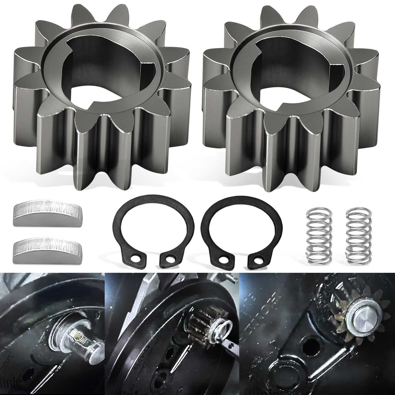 12 Teeth Drive Gear Kit for HD HRR216 HRS216 Lawn Mower Drive Gear Kit 12 Teeth Keys Springs Clips 42661-VE2-800 42672-VE2-800 Fits HRB216K4 HRB216K5