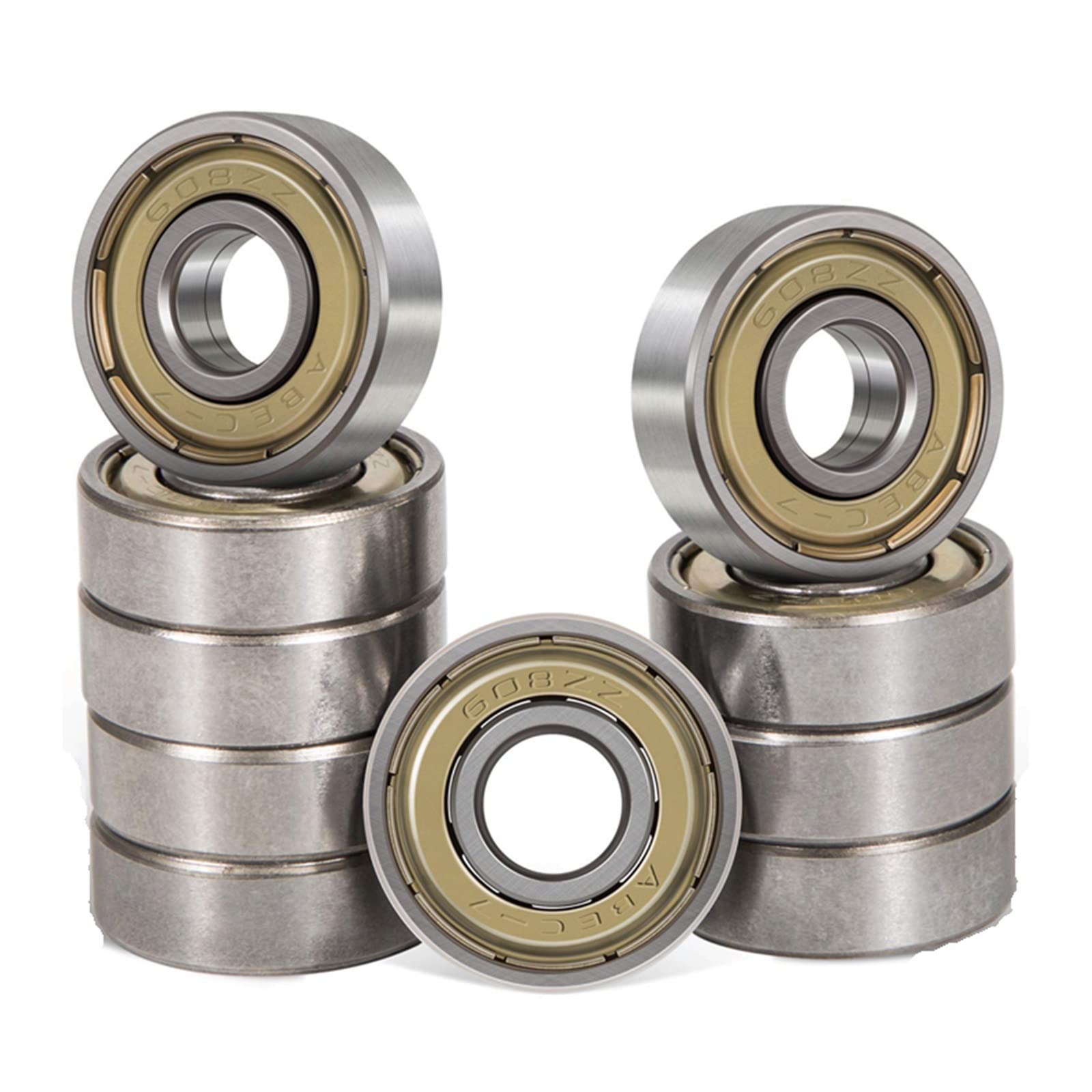 Rodamientos de monopatín 608zz con doble blindaje de acero y precisión dimensional de 8x22x7mm