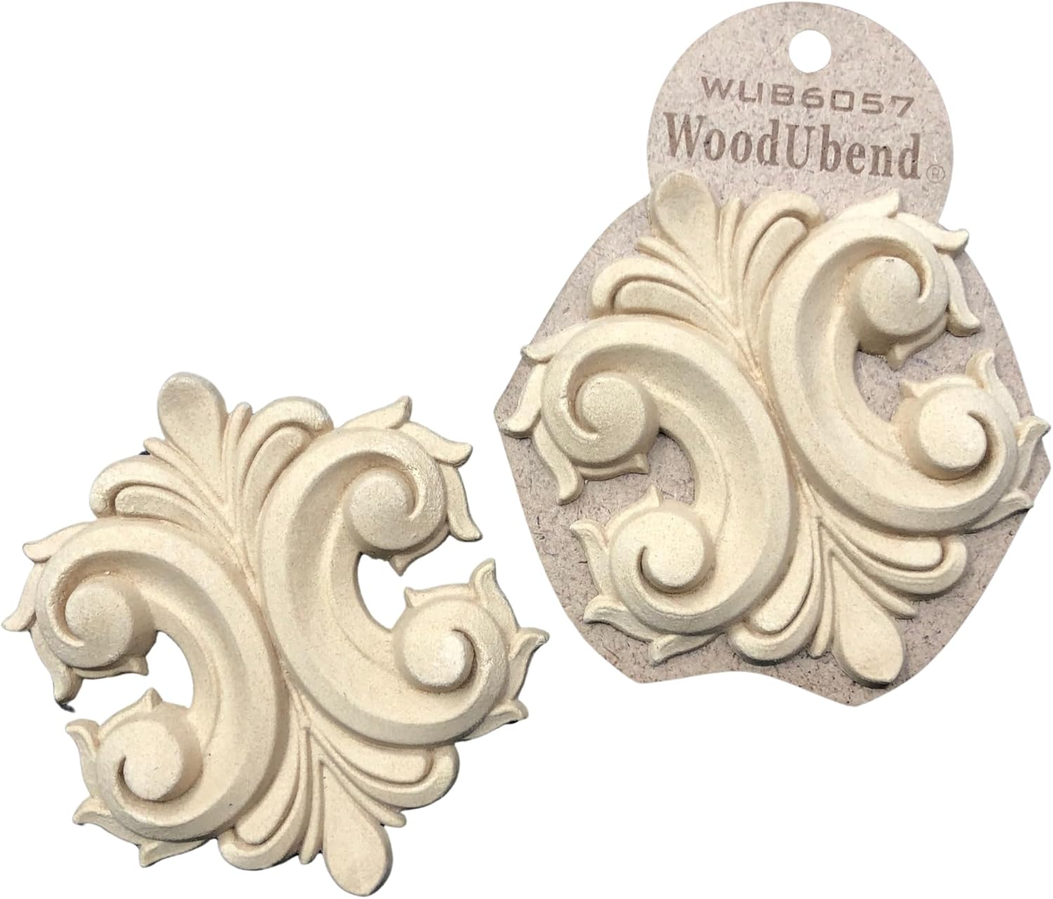 WoodUbend WUB1322-4 Set of Decorative Scrolls Heat Bendable & Flexible Wood Appliques 26x15.5cm - DIY Craft, Furniture & Home Decor - Easy to Apply & Paint - Versatile, Reusable & Durable Decals