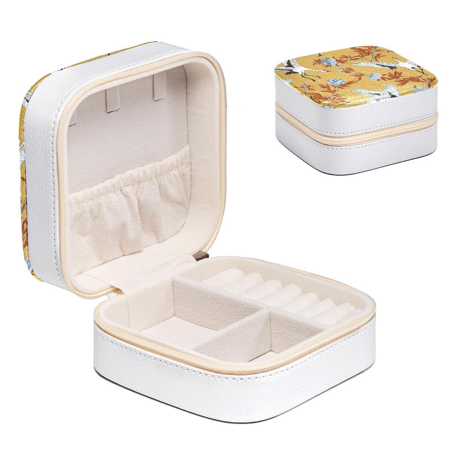Boîte à bijoux femme pivoine blanche rangement colliers