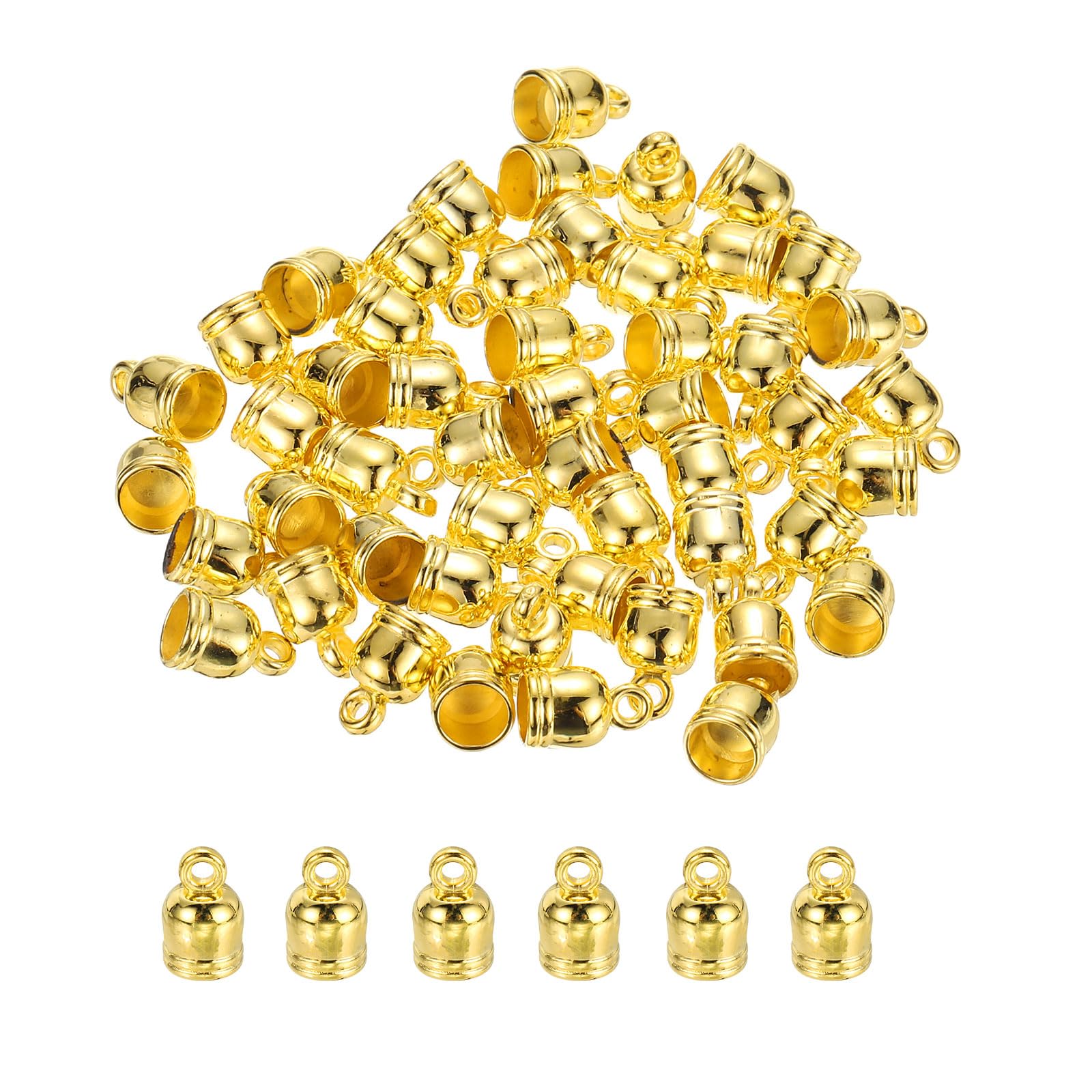 M METERXITY 100-Pack Tassel Cord End Caps 4.8mm ID Gold Tone