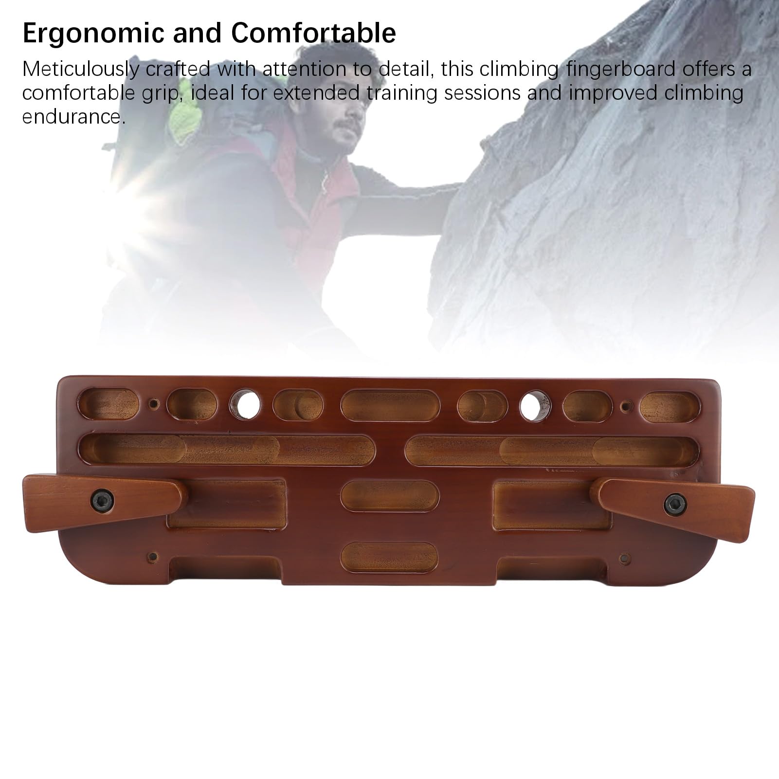 RiToEasysports Hangboard de madera para escalada con diferentes tamaños de agujeros para entrenamiento de fuerza
