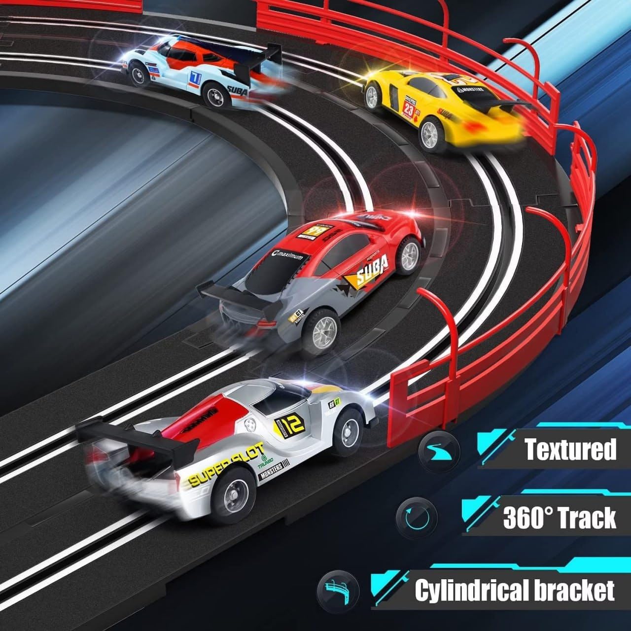 Gigmart Electric High-Speed Slot Car Race Track Set 1:43 Scale Dual Track with Cars 2 Controllers Racing Toy for Boys Girls Ages 6-12 1