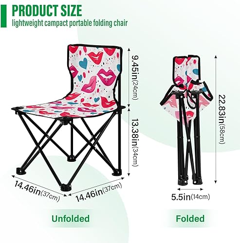 Miniatura 3 de Al aire libre plegable rojo rosa labios día de San Valentín sillas de camping para adultos silla de camping portátil silla de césped ligera 202a5120