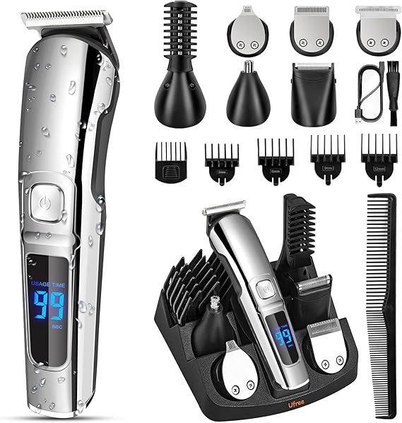 Ufree Beard Trimmer for Men, Waterproof Electric Nose Hair Trimmer