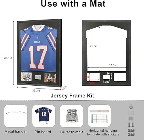 Miniatura 8 de Mstrse Vitrina con marco de jersey, caja de sombra de jersey, con cerradura, marco de jersey para hockey, béisbol, baloncesto, fútbol, fútbol,