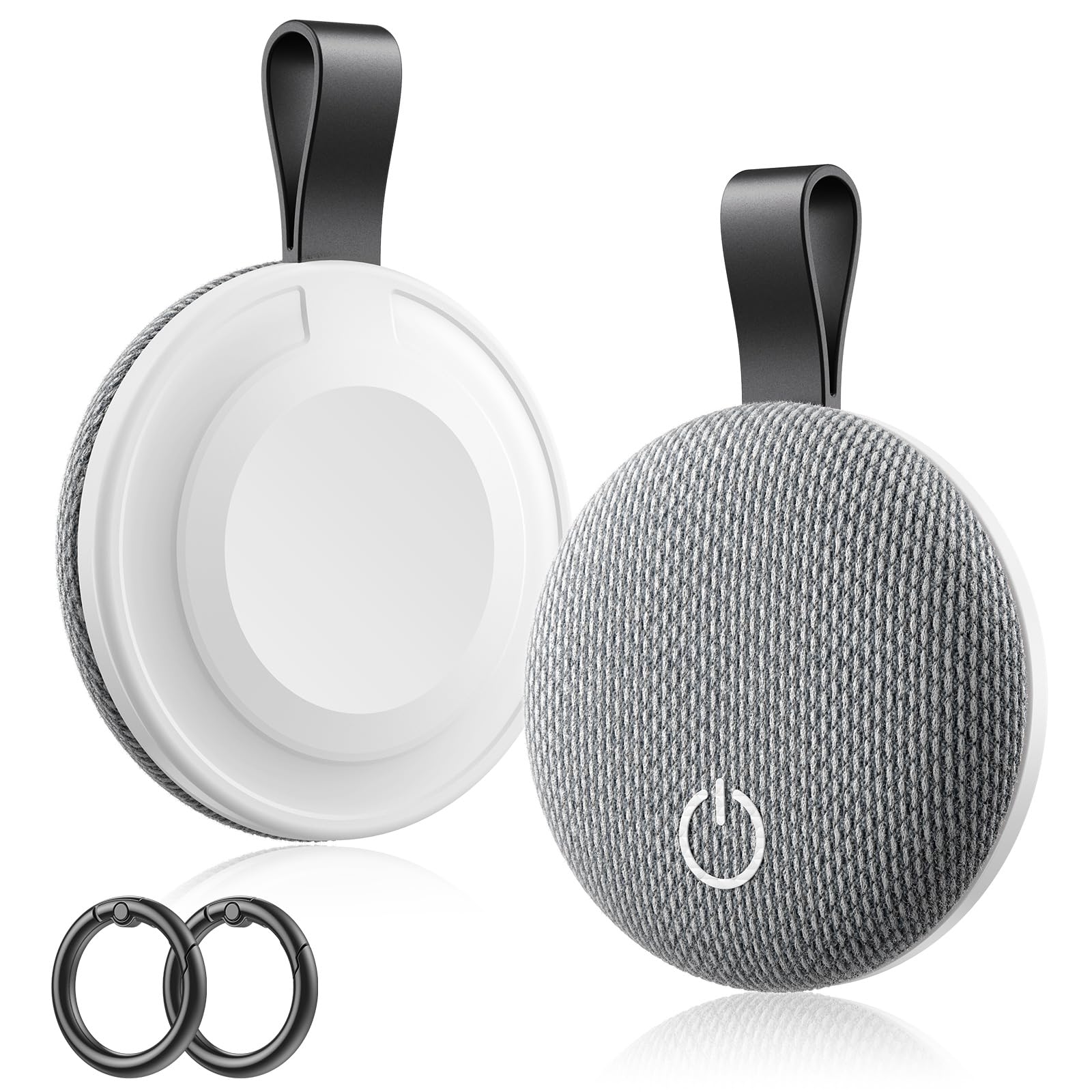 Tracker Tags-2 Pack, Bluetooth Tracker Works with Apple Find My (iOS Only), Smart Tag with Keychain, Item Finder for Luggage/Key/Suitcase/Pets/Wallet, Replaceable Battery, Gray-image-29