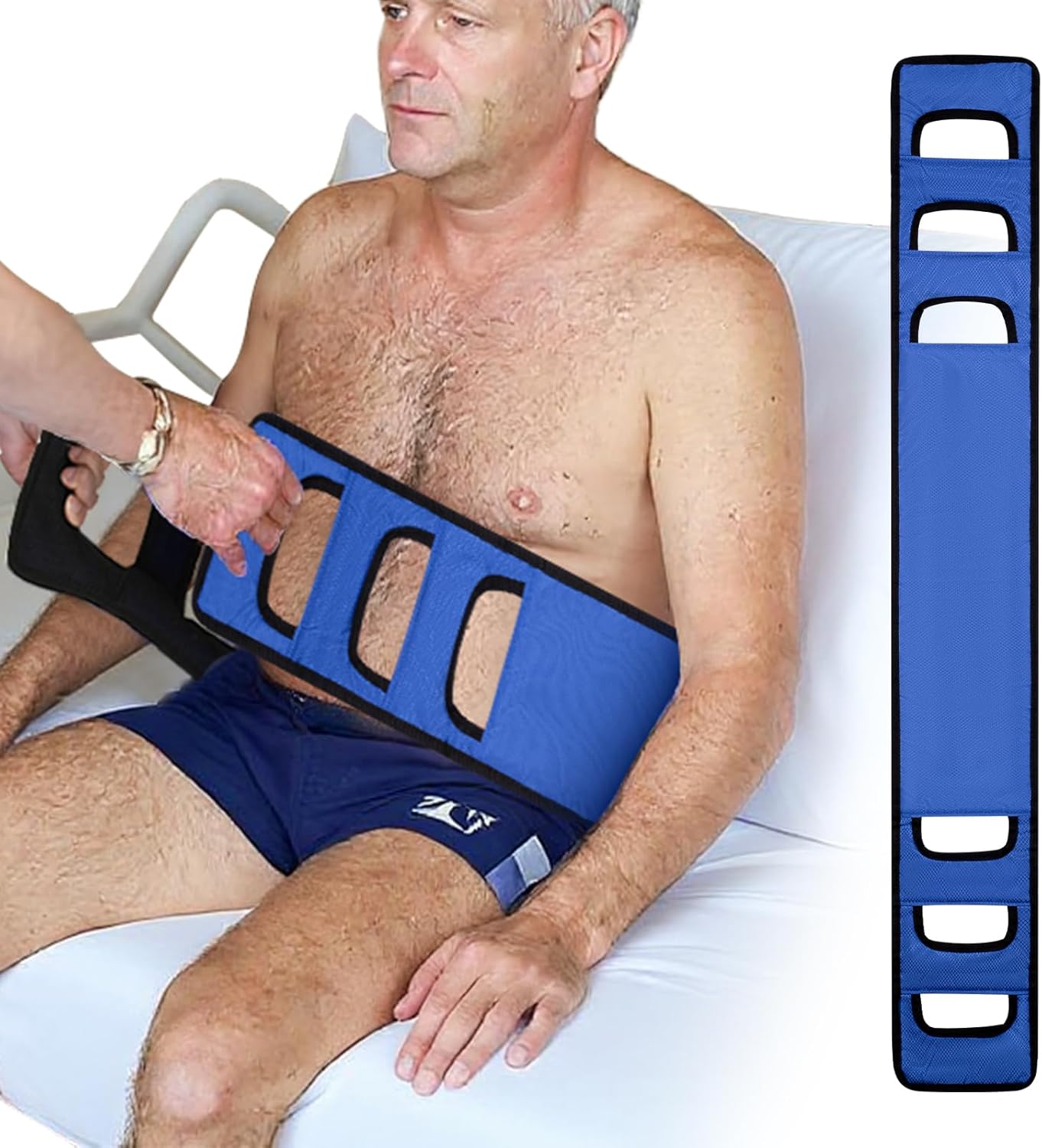 Transfer Sling for Elderly and Disabled – Gait Belt,Transfer Belt for Elderly and Disabled,Gait Belts for Seniors, Body Wheelchair Lift Mobility Standing Aid for Patients (Blue) Transfer Sling for Elderly and Disabled – Gait Belt,Transfer Belt for Elderly and Disabled,Gait Belts for Seniors, Body Wheelchair Lift Mobility Standing Aid for Patients (Blue)