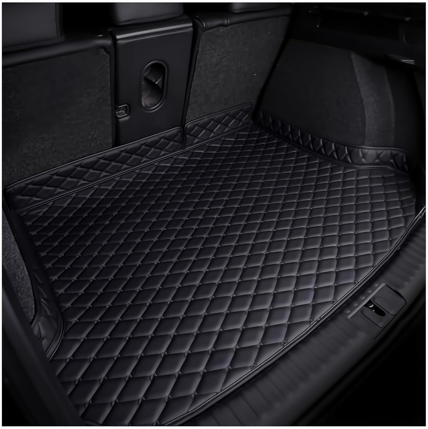 maweiyfc Leather Boot Liner Kit for Peugeot 3008 E3008 P64 2024 2025, Waterproof Non-Slip Trunk Mat, Durable Interior Cargo Tray Cover Black