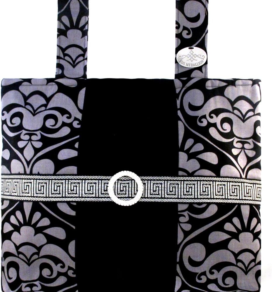 Silver & Onyx Damask - Sophisticated, Functional Walker Bag with Bling