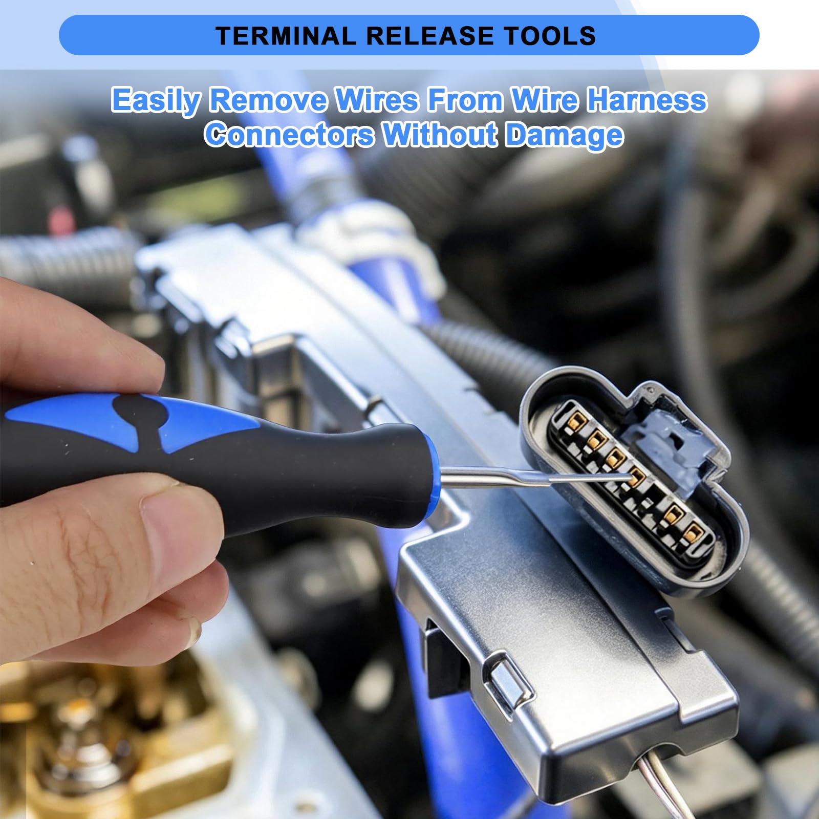 KXVXXV 23-TLG - Juego de herramientas de desbloqueo para coche | Kit de herramientas de extracción de terminales de coche con maletín de transporte para removedor, arnés de cables, conector
