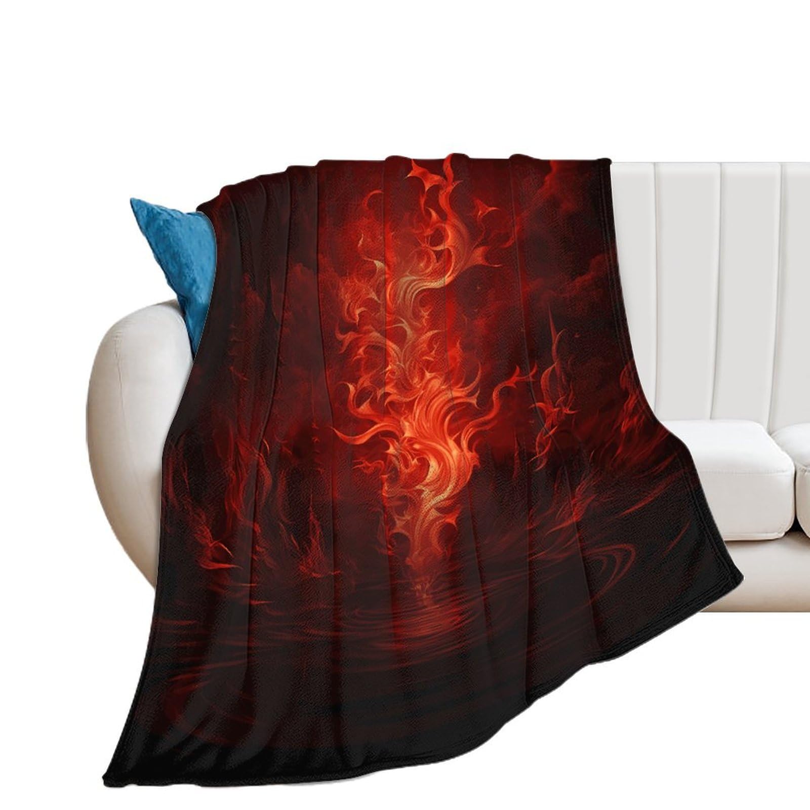 Couverture en flanelle légère et chaude couleur rouge flamme