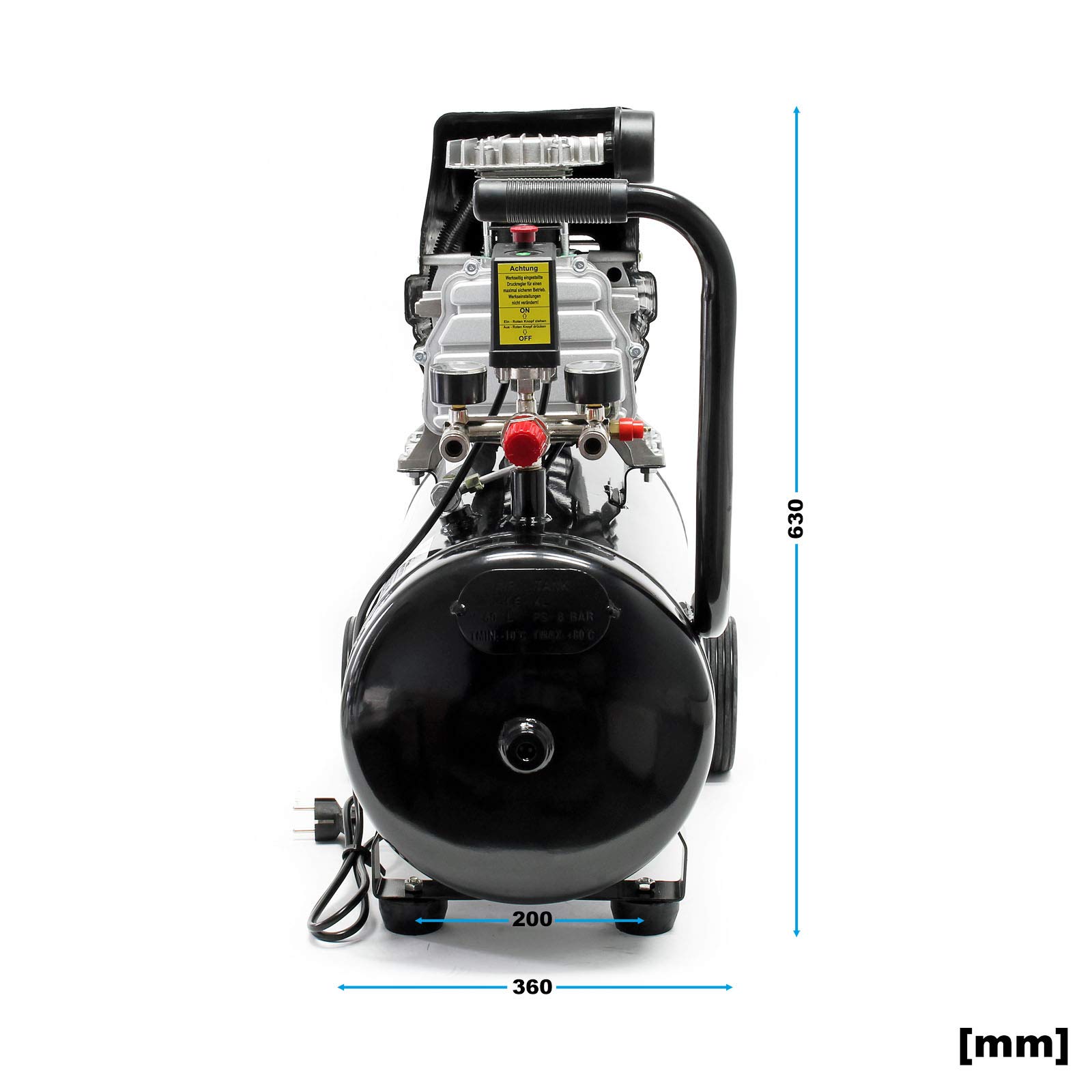 Compresor aire con tanque 50L 2CV 1500W Compresor de taller Trabajos aire comprimido