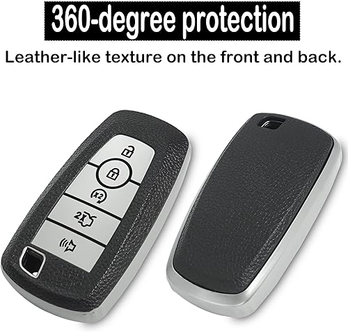 Miniatura 8 de Funda para llavero Ford con llavero de metal, textura de poliuretano termoplástico con 5 botones, compatible con la llave del automóvil Edge