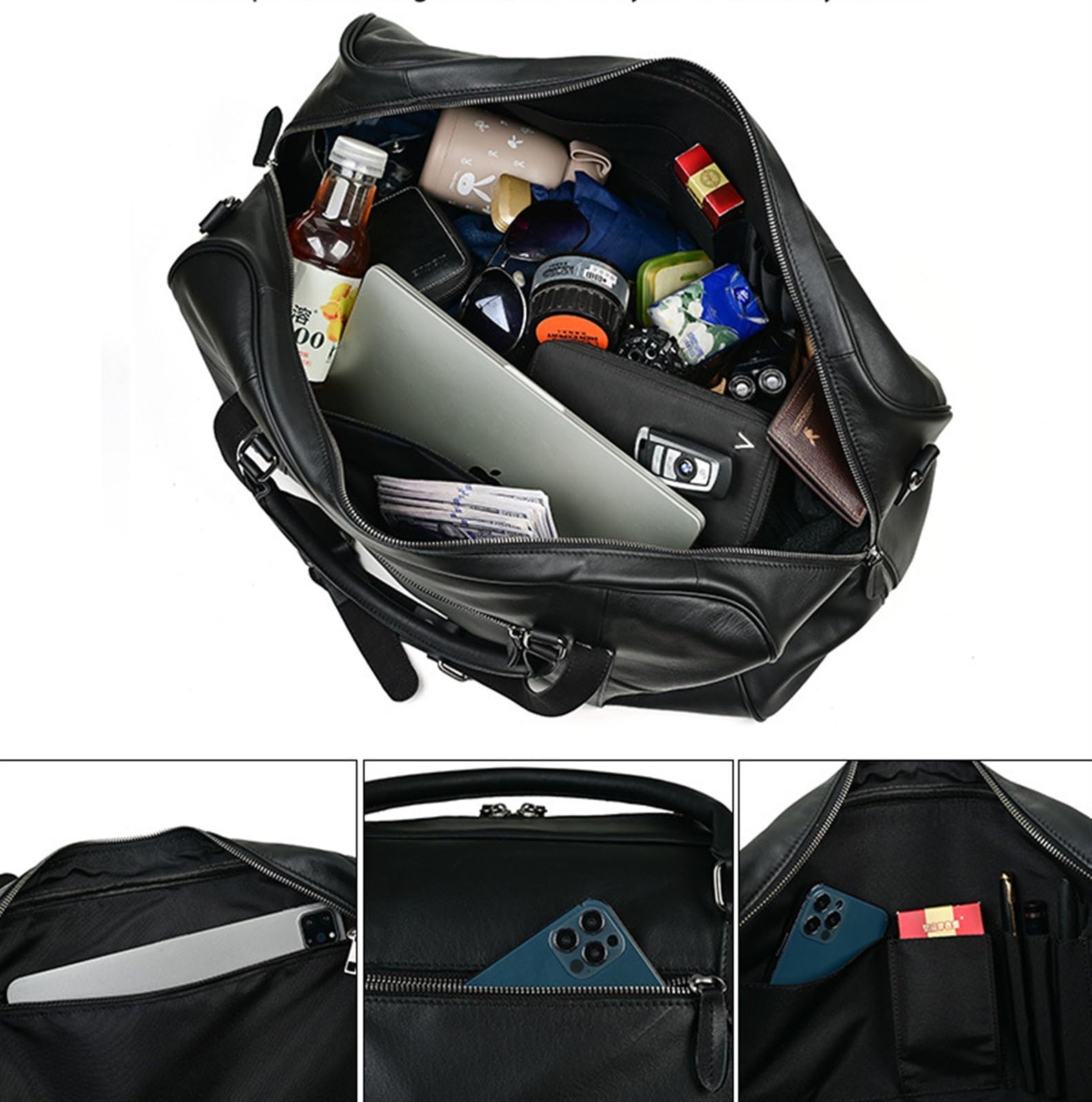 Bolsa Portatrajes Bolsa de Viaje Bolso Casual De Cuero De La Bolsa De Viaje Del Gimnasio Del Viaje De La Cabina Del Fin De Semana De La Bolsa De Viaje De 21 Pulgadas Para Los Hombres Bolsa Portatrajes