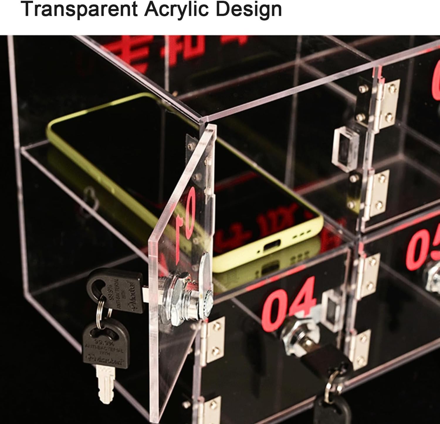 Home Cell Phone Locker Box, 2/3/4/6/8 Slots Cell Phones Storage Cabinet, Wall-Mounted Cell Phones Storage Box with Lock, for Office Classroom,8