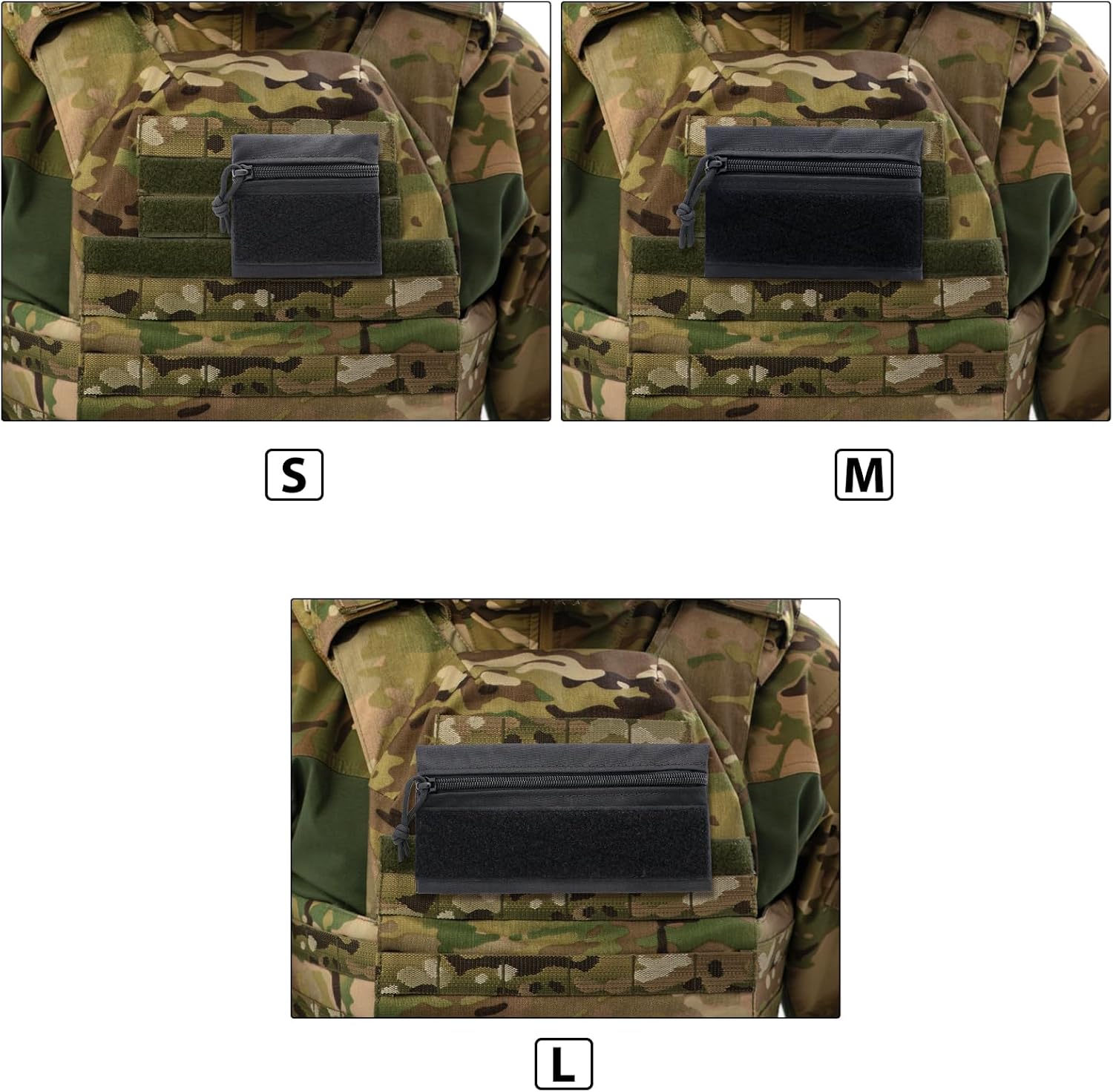 Qavctw 3 Pcs Tactical Admin Pouch with Hook and Loop Storage Bags - Hanging Pouches for Backpack Accessories - Image 7