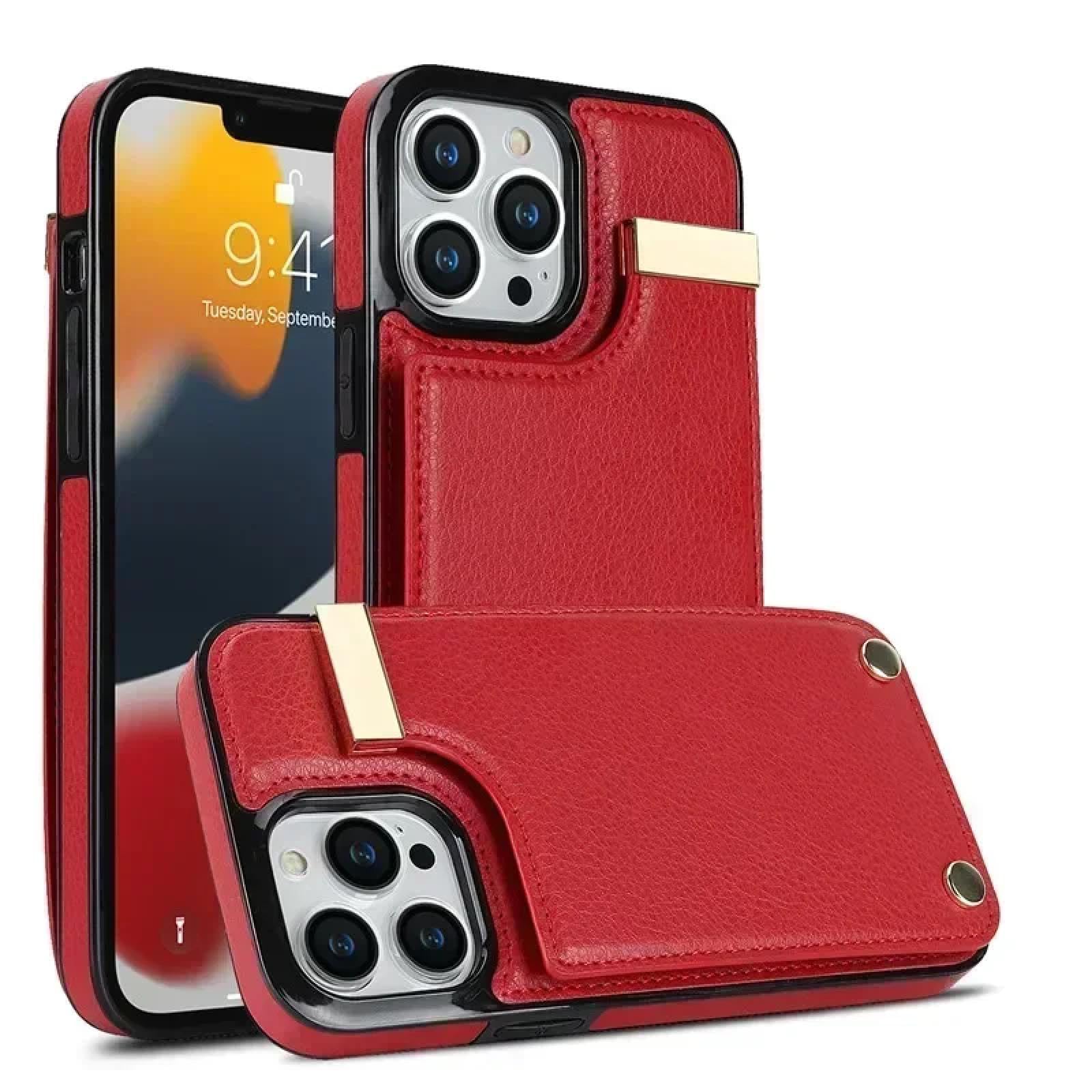 Do iPhone SE 2020 (2022) skórzany portfel etui na telefon z klapką etui na portfel (do iPhone SE 2020 (2022)/czerwony)