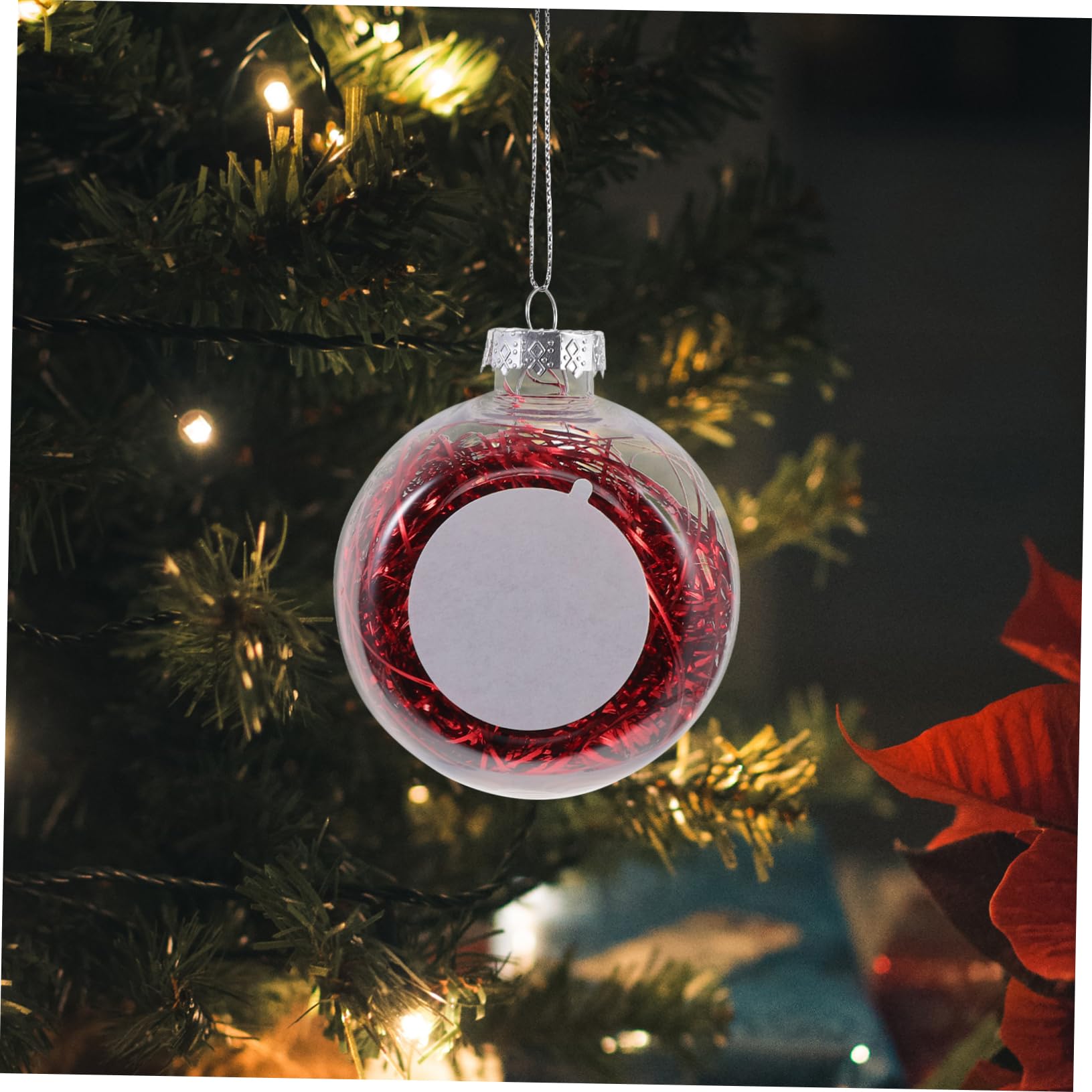 TOPBATHY 16 Piezas Bolas de Navidad para Sublimación Espacios en DIY Bolas de Navidad Colgante de Bolas para Manualidades Bolas navideñas Personalizadas Christmas Tree el plastico