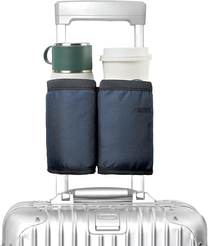 riemot Luggage Travel Cup Holder Free Hand Drink Caddy Hold Two