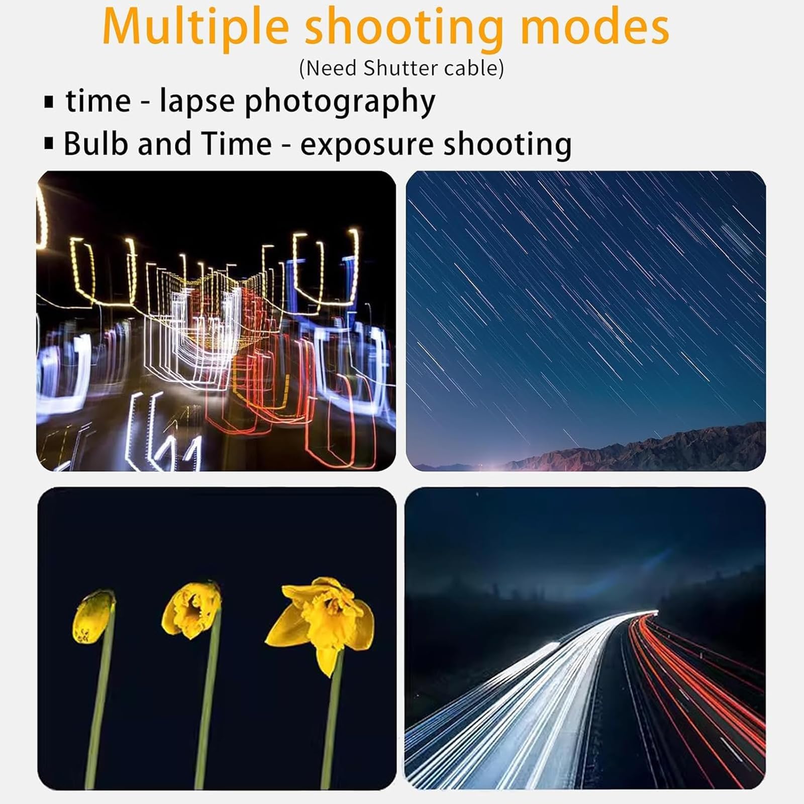 Giroscopio stabilizzatore per fotocamera, stabilizzatore esterno con attacco Cold Shoe, ricaricabile, batteria 35H per vlogging, video d'azione, modalità di scatto versatili