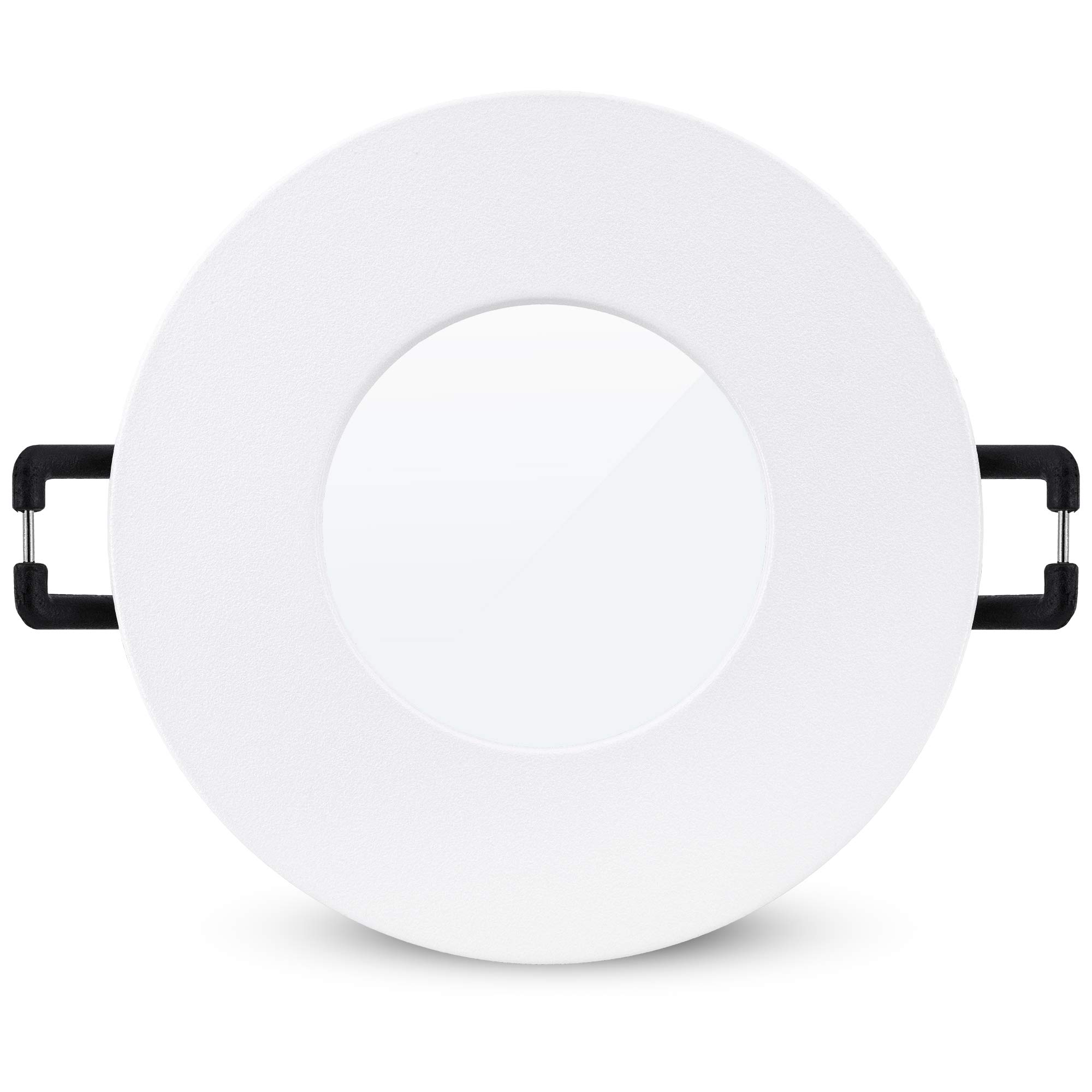 linovum 10 faretti da incasso a soffitto ISAWO con attacco GU10 – Telaio da incasso IP65 bianco rotondo per bagno ed esterno