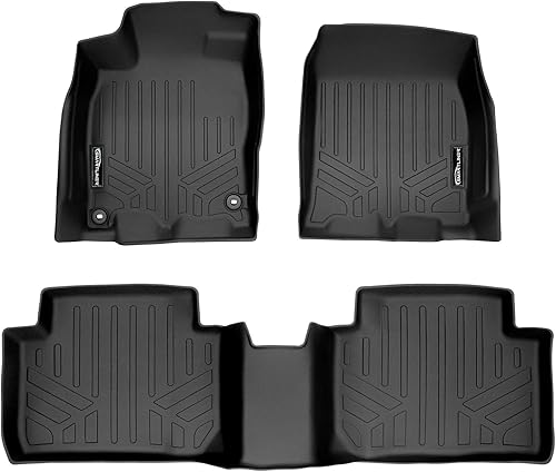 SMARTLINER Juego de alfombrillas de suelo de ajuste personalizado de 2 filas color negro para Honda Civic Sedan o Hatchback 2016-2021