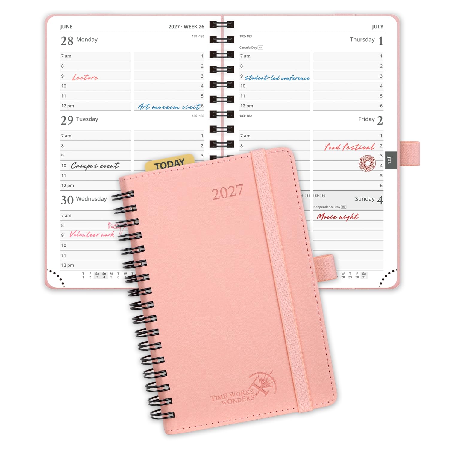 POPRUN Pocket Diary 2027 Week to View A6 Soft Cover Small Spiral Diary โ image 1