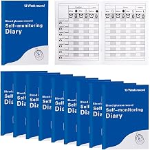10 Pcs Diabetes Blood Sugar Log Book, 3 x 4 inch Daily Blood Glucose Monitoring, Daily Blood Sugar Log for Type 1 & 2 Diabetes, 13 Week Tracker Diabetics Log Book Before & After Meals, Pocket Size Journal for Diabetics