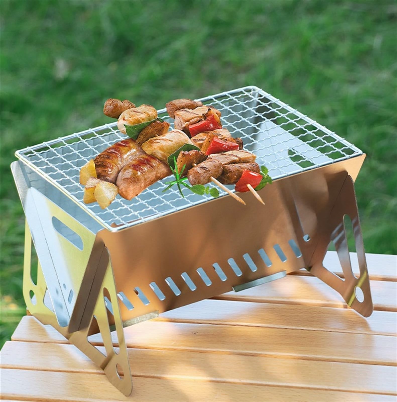 Barbecue Carbonella Griglia Da Campeggio Portatile Griglia Da Tavolo Per Barbecue Per Patio Da Campeggio In Acciaio Inossidabile Per Esterni Barbecue Per Esterni