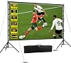 Projector Screen and Stand, 180 inch Outdoor Projection Screen 15 FT Large Portable Movie Screen Wrinkle-Free 16:9 4K Rear Front Foldable Washable with Carry Bag for Backyard Theater Movie Night