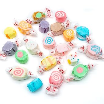 Salt Water Taffy 1 lb Individually Wrapped, 12 Fun Flavors, Old Fashioned Bulk Candy, Gluten and Nut Free
