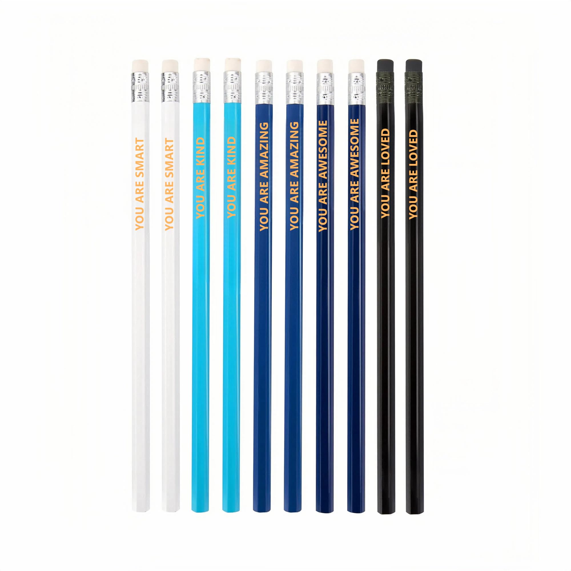 Lot de 10 crayons de grammaire, crayons HB et de motivation. Toutes les recharges de crayons noirs/cadeaux pour lui/crayons éducatifs/crayons pour l'école/le bureau, des compliments (crayons