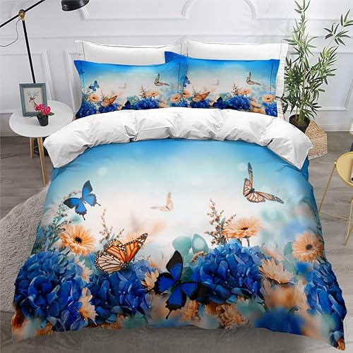 Miniatura 8 de Juego de funda de edredón de unicornio para niñas, tamaño doble, funda de edredón para niños, impresión 3D, microfibra suave, 1 funda de edredón con