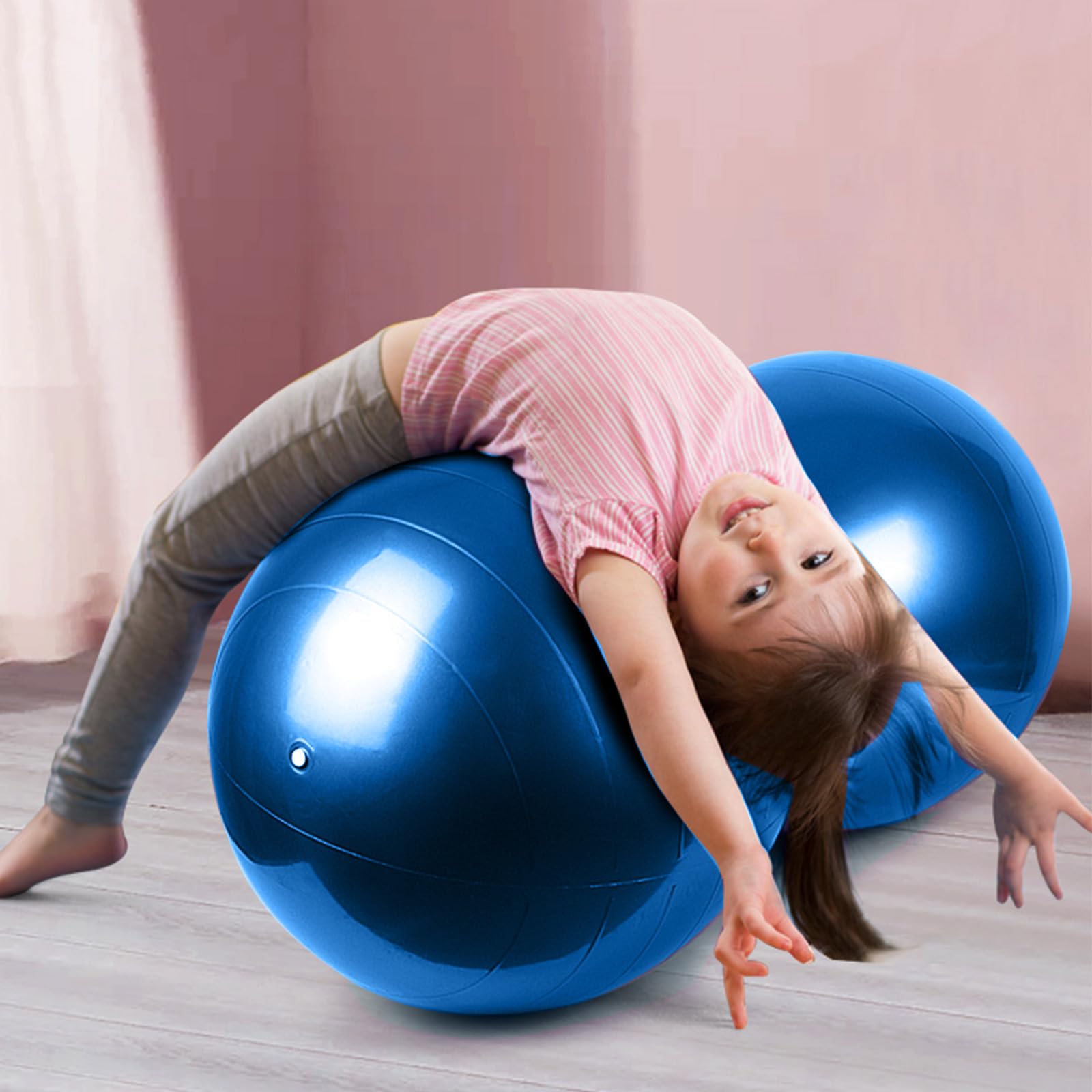 Palla Yoga Addensata a Forma di Arachide 45x90 Cm Blu
