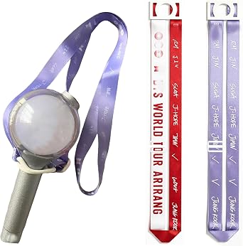 KAYLLE&KT K-pop Lightstick Adjustable Crossbody Strap Lanyard, Armys Lightstick Accessories,Shoulder Lightstick Holder Strap,2 pcs Carrying Belt for Concerts & Events