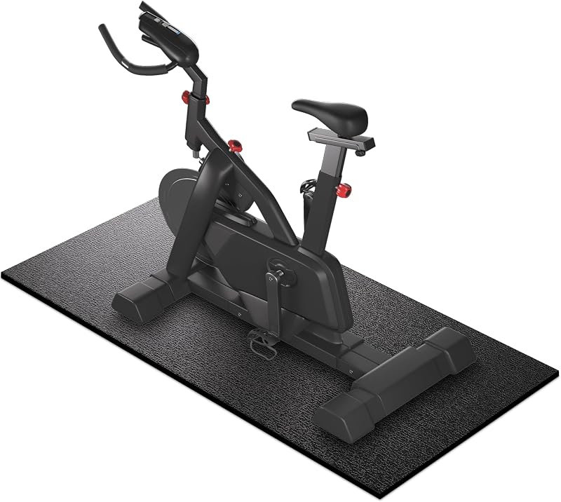 Tapete para cinta de correr para alfombra de piso de madera dura 7'x3'/6'x3'/6'x2.5'/4'x2' | Estera gruesa del gimnasio del equipo del ejercicio de 6m m, compatible con la bicicleta del pelotón, bicicleta de spinning interior, elíptica