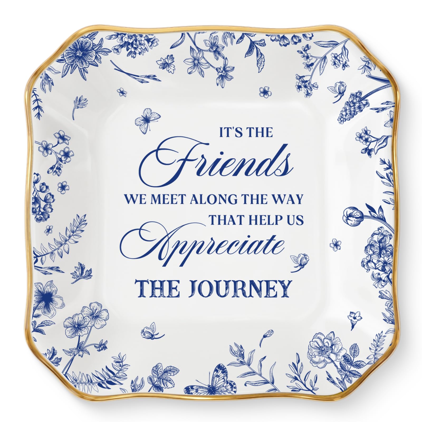 Friendship Gifts For Women, Birthday Gifts For Friends Female, Special Friends Gift for Her Colleague Best Friends Sister, Ceramic Trinket Tray